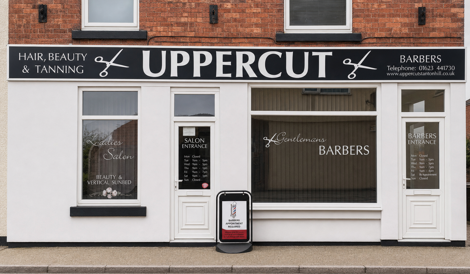 Exterior of Uppercut Hair, Beauty and Tanning salon in Stanton Hill